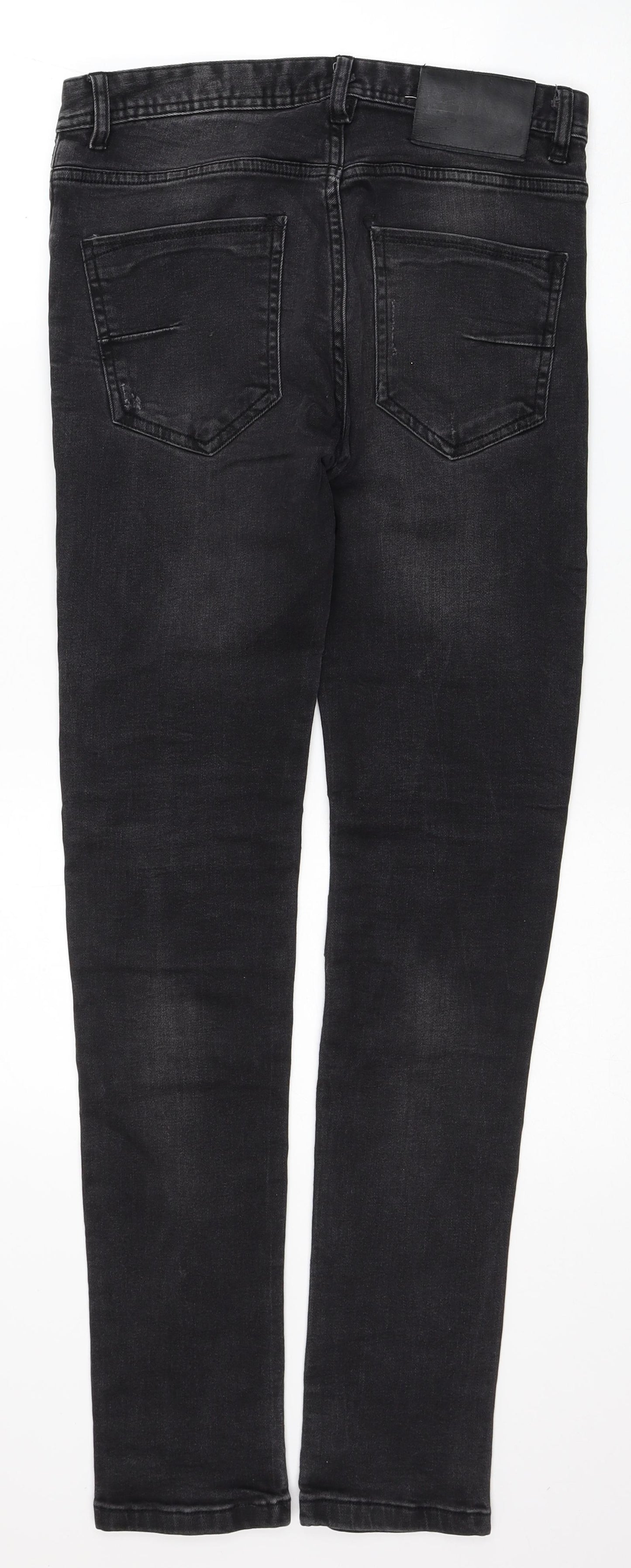 Denim & Co. Mens Black Cotton Skinny Jeans Size 30 L32 in Regular Button