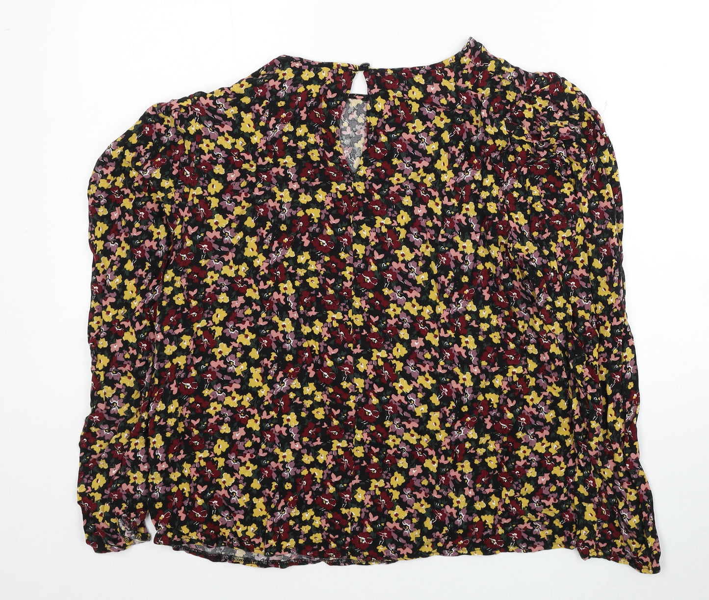 Primark Womens Multicoloured Floral Viscose Basic Blouse Size 12 Round Neck