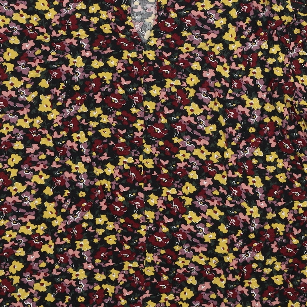 Primark Womens Multicoloured Floral Viscose Basic Blouse Size 12 Round Neck
