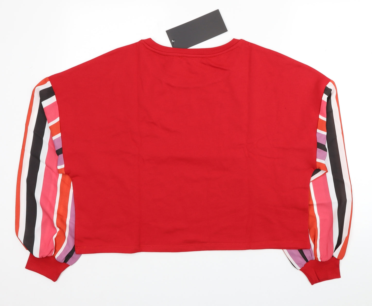 Oh My Days Womens Red Striped Polyester Pullover Sweatshirt Size 12 Pullover - Chiffon Sleeves