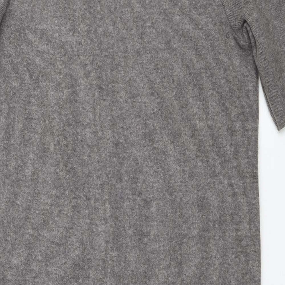 ASOS Womens Grey Polyester Jumper Dress Size 10 Mock Neck Pullover