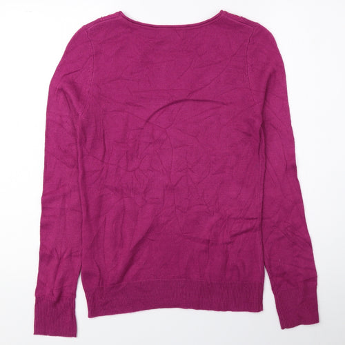 Per Una Womens Pink Round Neck Polyester Pullover Jumper Size 10
