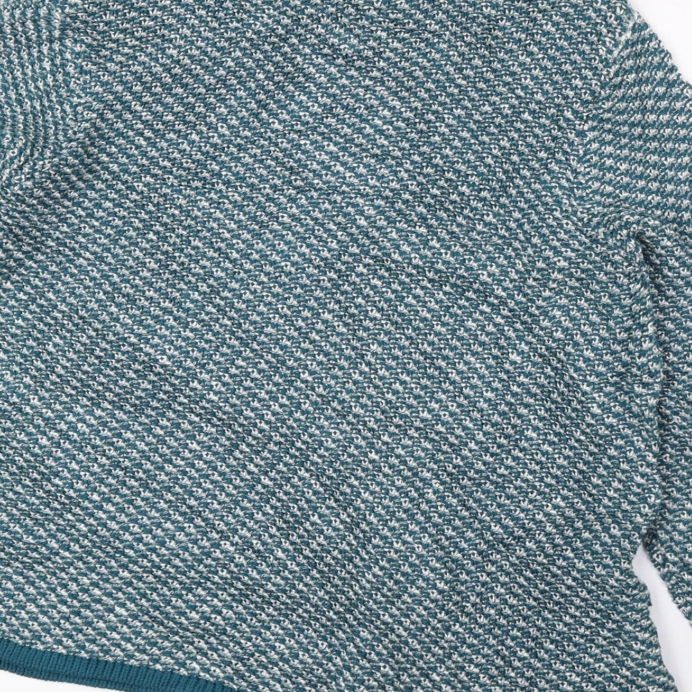 Laura Ashley Womens Blue High Neck Cotton Pullover Jumper Size 18