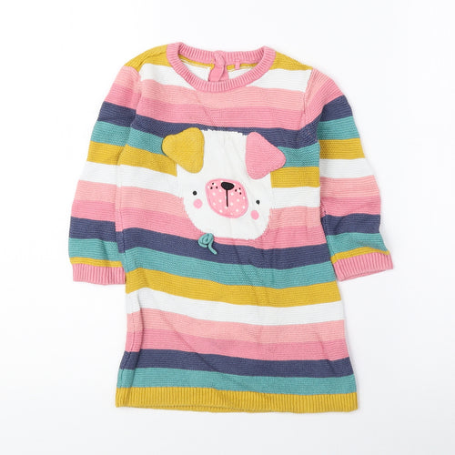 TU Multicoloured Striped 100% Cotton Pullover Jumper Size 12-18 Months Pullover - Dog