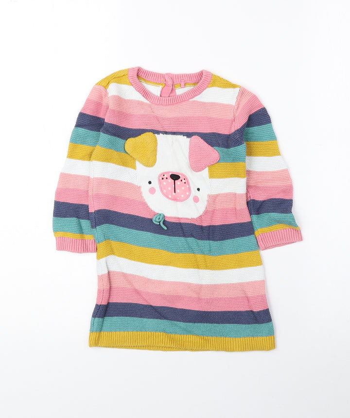 TU Multicoloured Striped 100% Cotton Pullover Jumper Size 12-18 Months Pullover - Dog