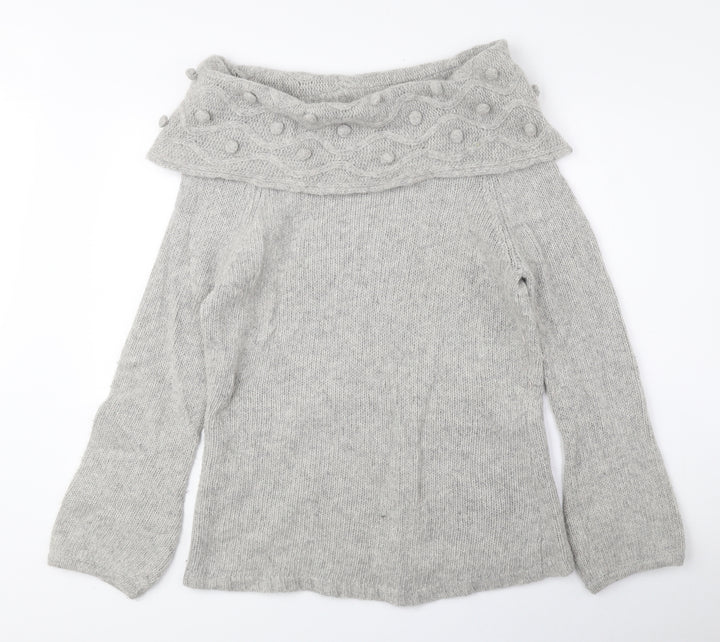 Per Una Womens Grey Roll Neck Polyester Pullover Jumper Size M