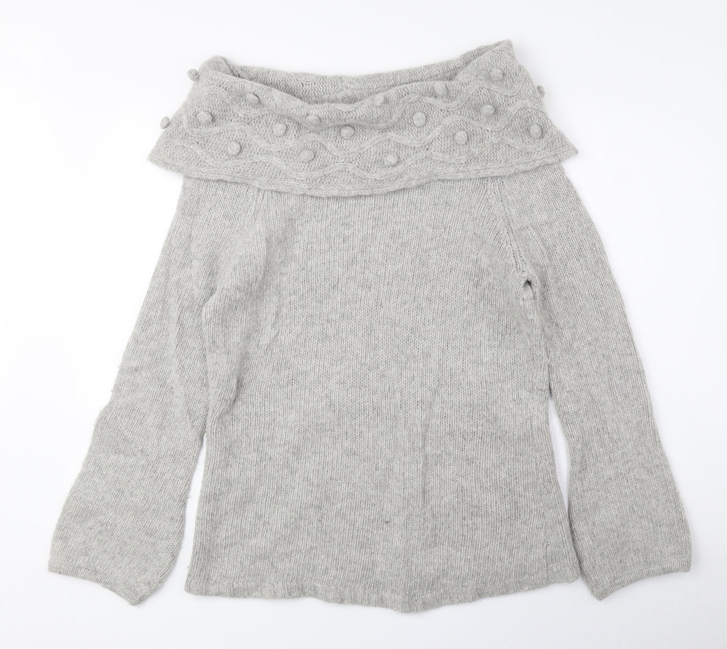 Per Una Womens Grey Roll Neck Polyester Pullover Jumper Size M