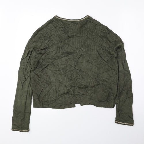 Per Una Womens Green V-Neck Viscose Cardigan Jumper Size 10