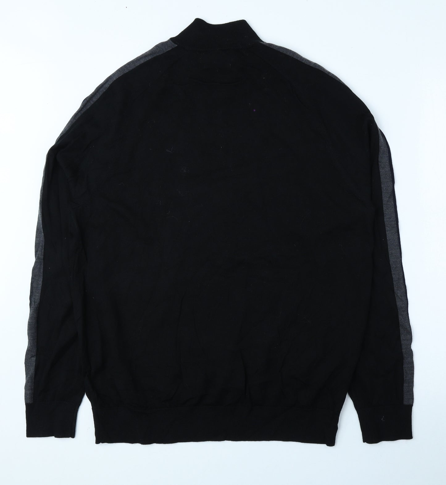Marks and Spencer Mens Black High Neck Wool Pullover Jumper Size L