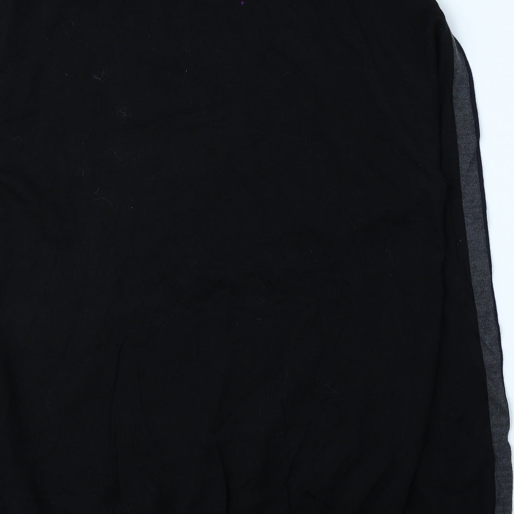 Marks and Spencer Mens Black High Neck Wool Pullover Jumper Size L