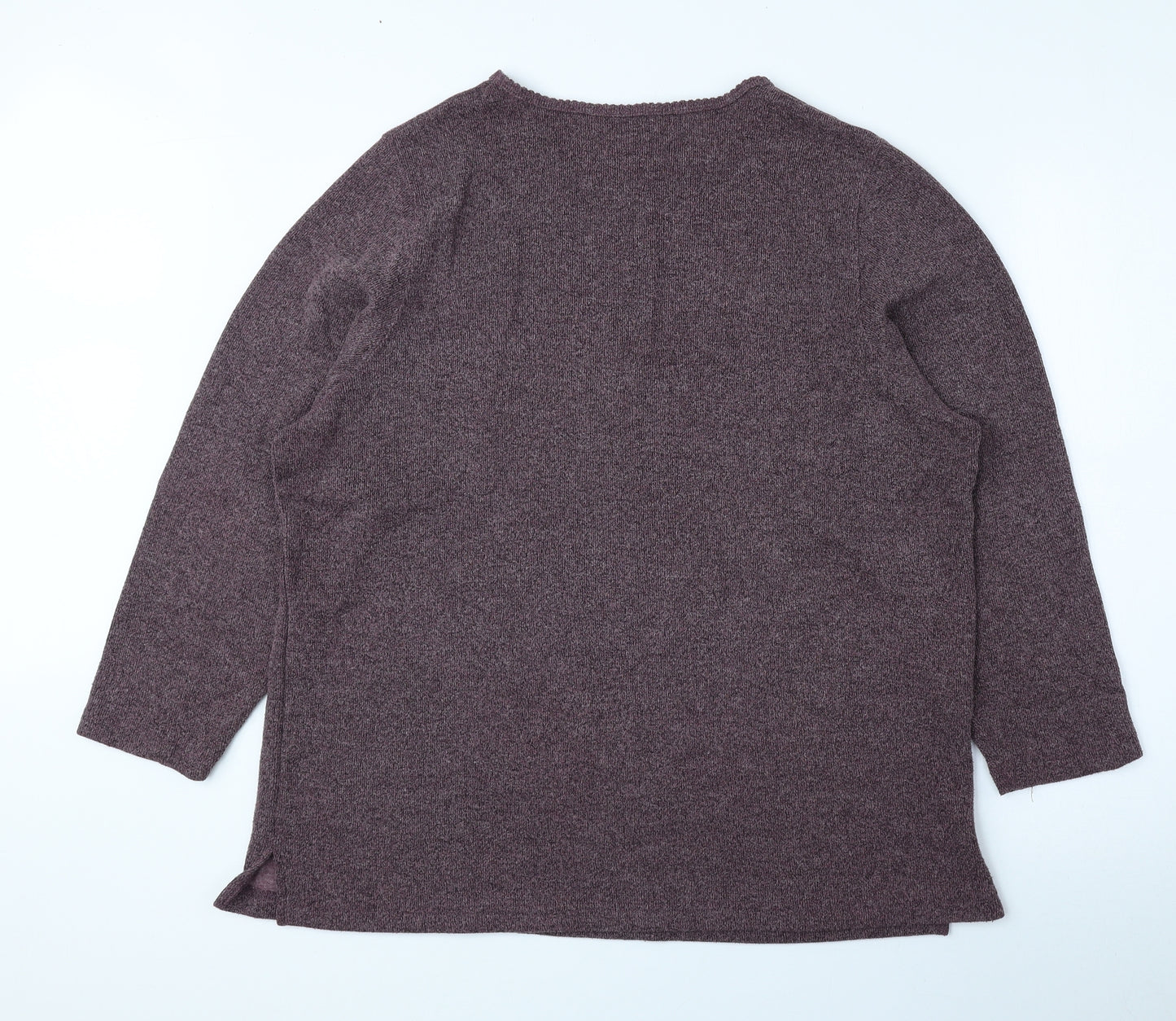 BHS Womens Purple Round Neck Polyester Pullover Jumper Size 16