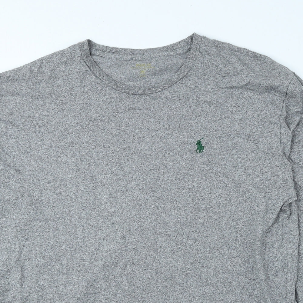 Ralph Lauren Mens Grey 100% Cotton Polo Size M Round Neck Pullover