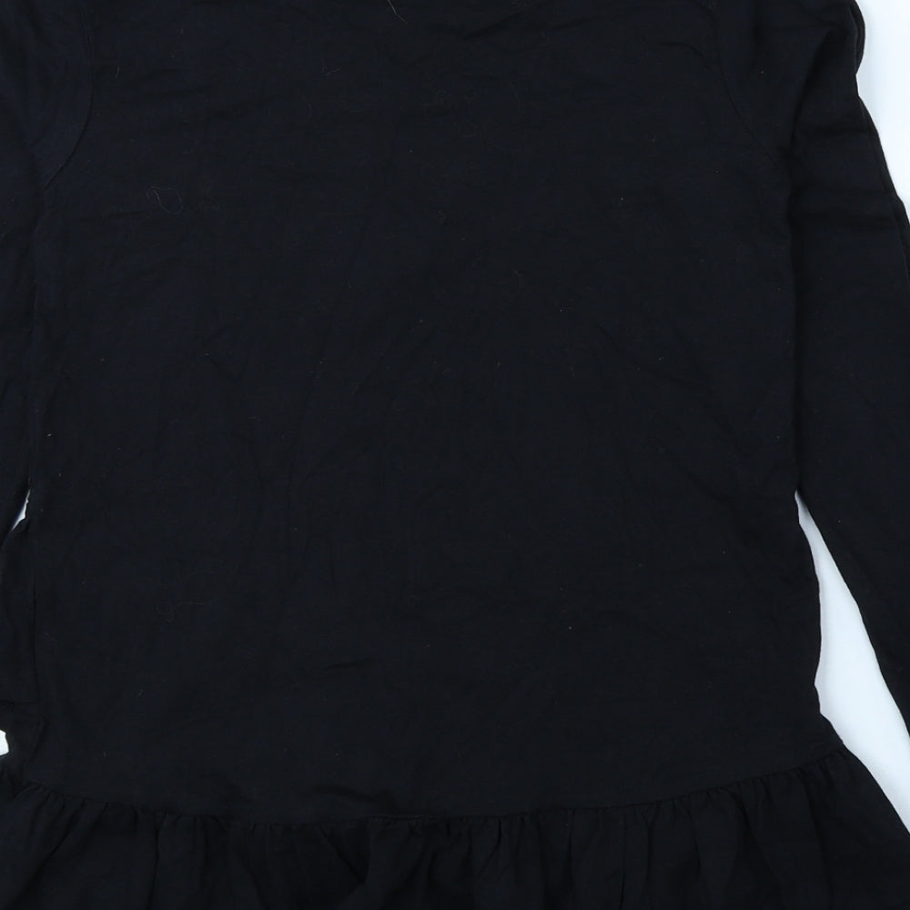 Very Girls Black 100% Cotton Basic Blouse Size 14 Years Round Neck Pullover - never enough sparkle