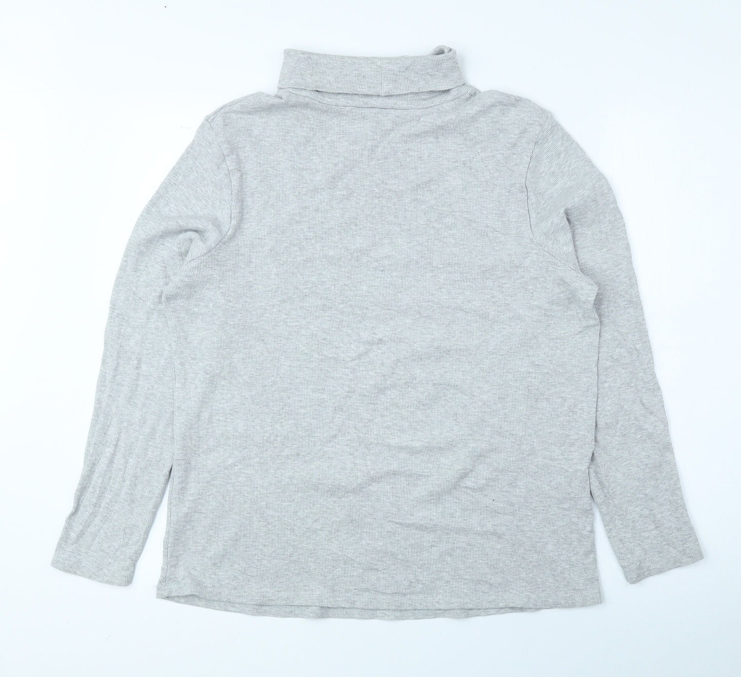 George Womens Grey Roll Neck Cotton Pullover Jumper Size 18 - Ribbed