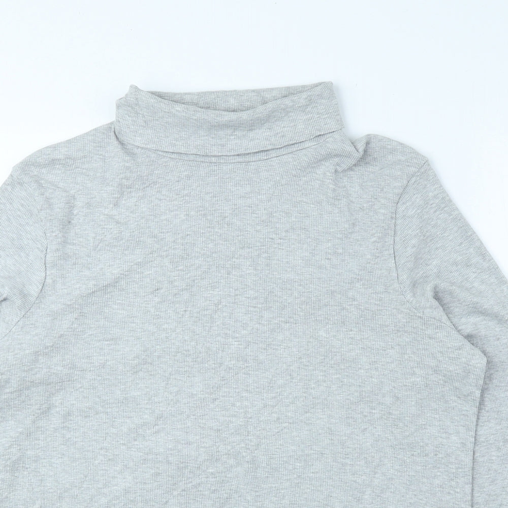 George Womens Grey Roll Neck Cotton Pullover Jumper Size 18 - Ribbed
