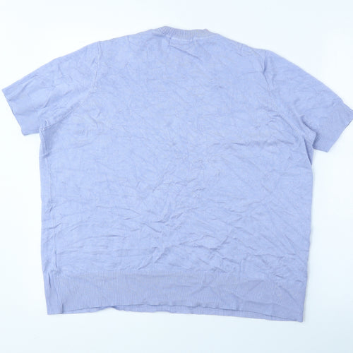 Marks and Spencer Womens Blue Viscose Basic Blouse Size 16 Round Neck