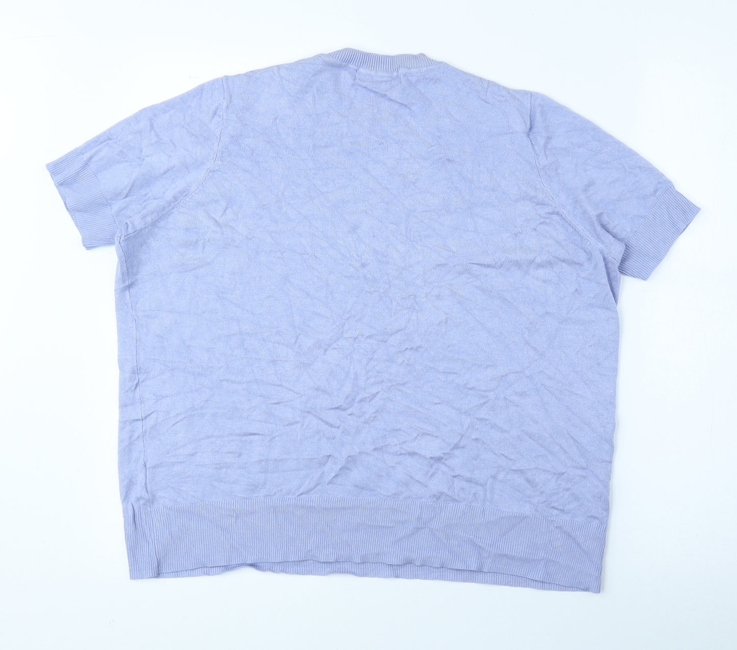 Marks and Spencer Womens Blue Viscose Basic Blouse Size 16 Round Neck
