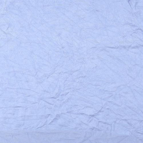 Marks and Spencer Womens Blue Viscose Basic Blouse Size 16 Round Neck