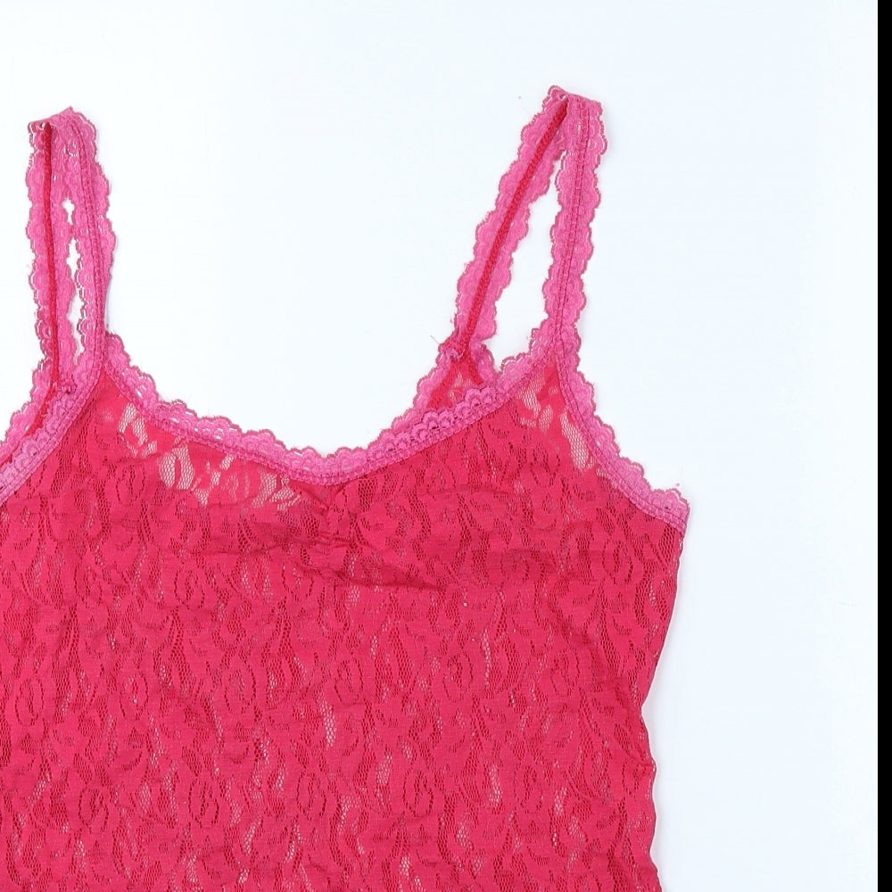 BHS Womens Pink Nylon Camisole Tank Size 14 Sweetheart