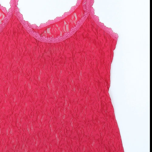 BHS Womens Pink Nylon Camisole Tank Size 14 Sweetheart