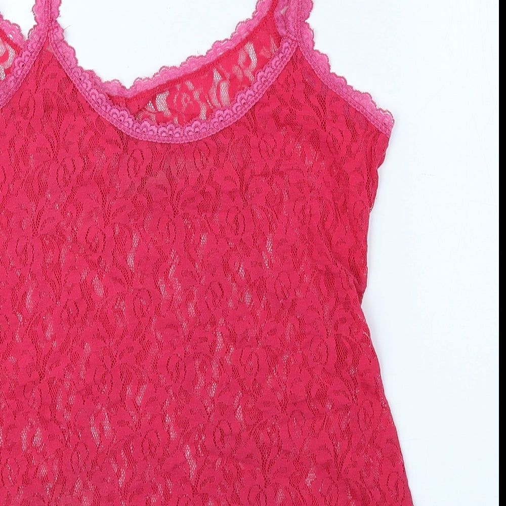 BHS Womens Pink Nylon Camisole Tank Size 14 Sweetheart
