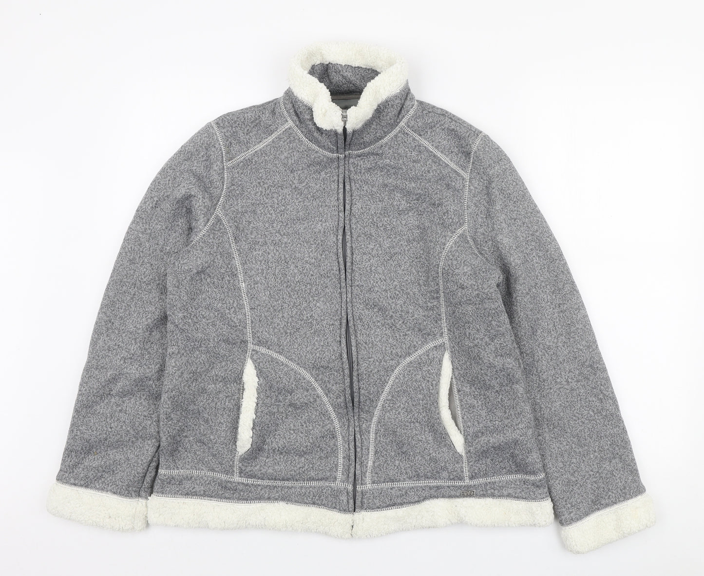 Per Una Womens Grey Jacket Size L Zip