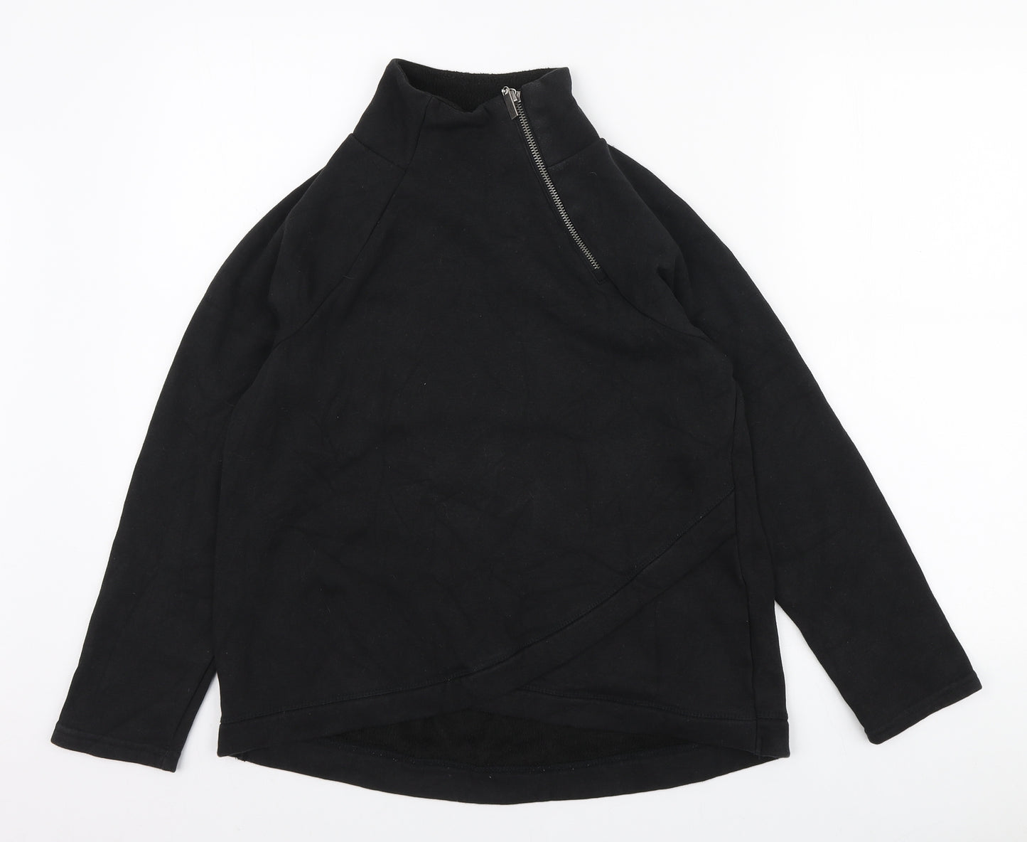 Cable & Gauge Womens Black Polyester Pullover Sweatshirt Size S Zip