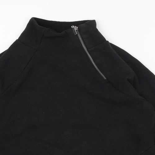 Cable & Gauge Womens Black Polyester Pullover Sweatshirt Size S Zip