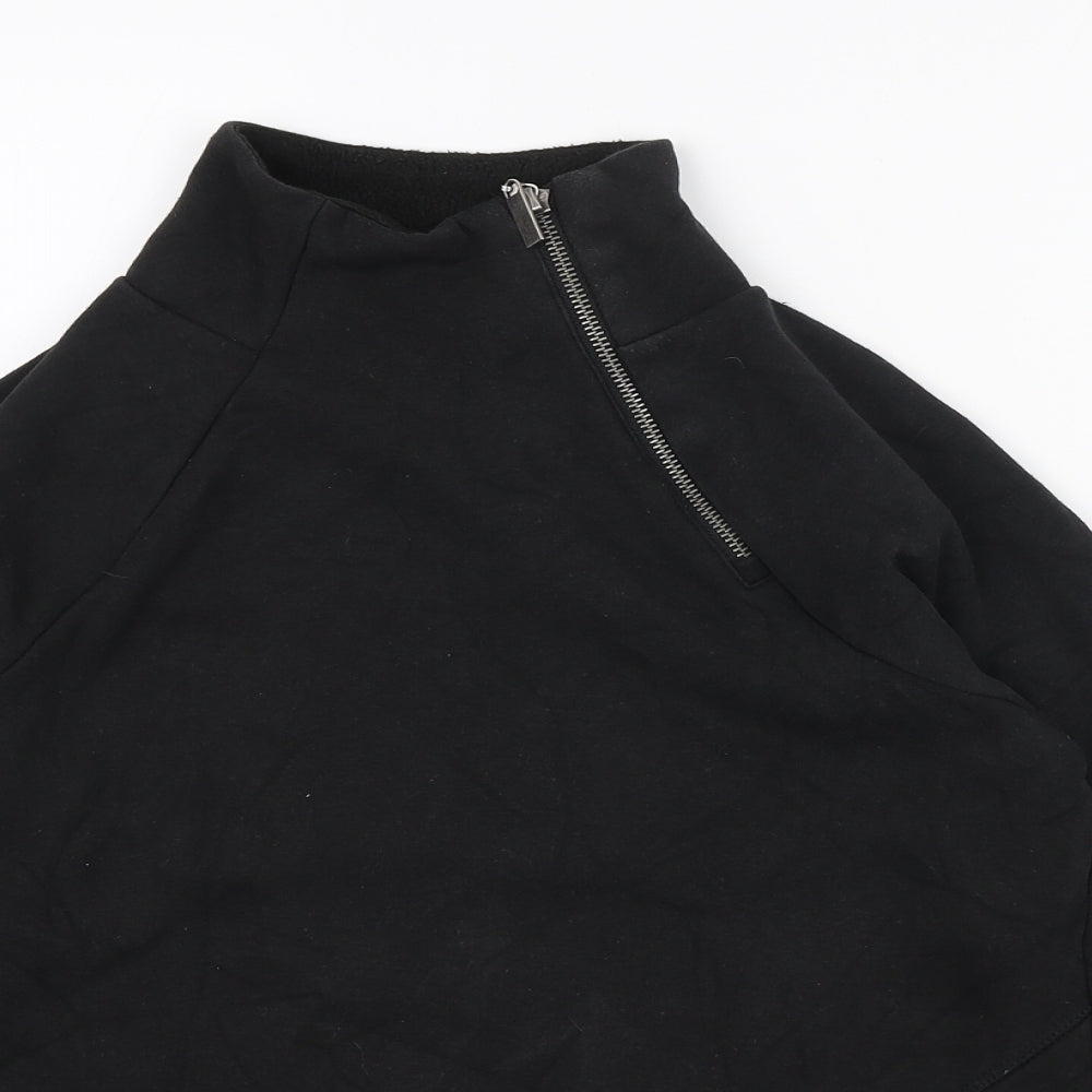 Cable & Gauge Womens Black Polyester Pullover Sweatshirt Size S Zip