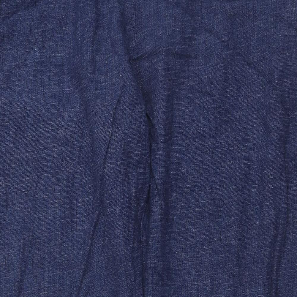 Nutmeg Womens Blue Polyester Capri Trousers Size 14 L25 in Regular