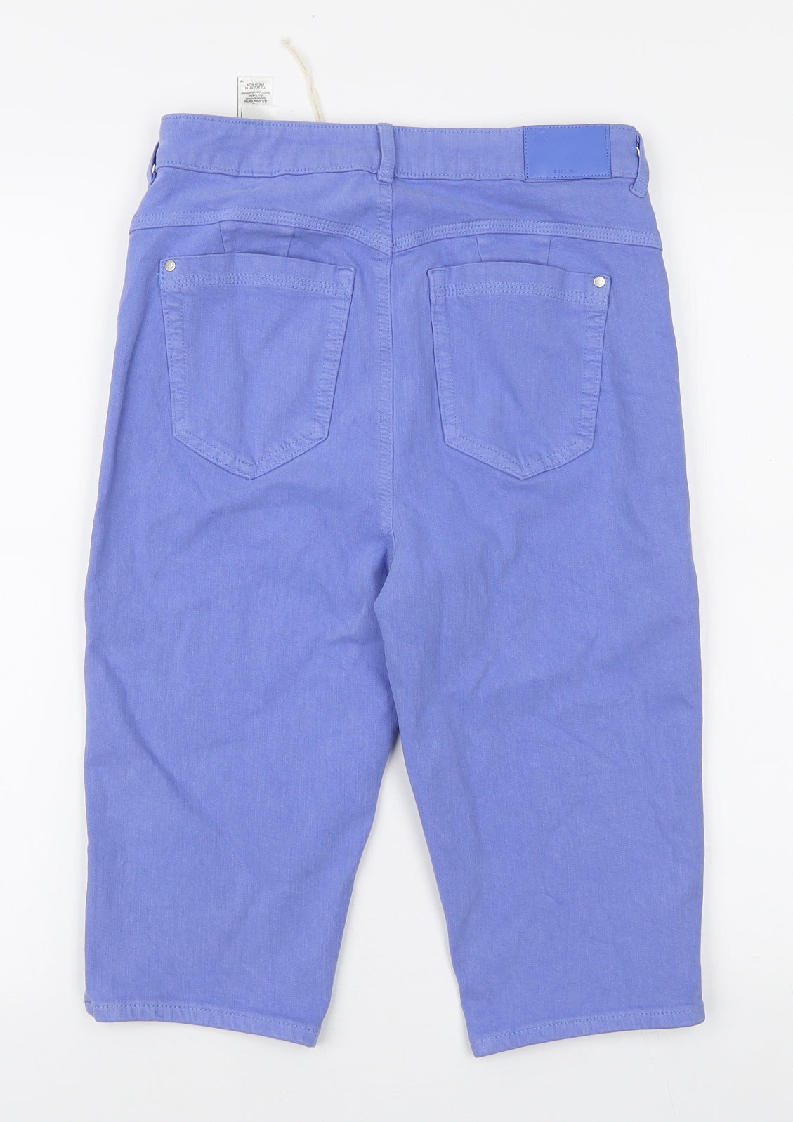 Marks and Spencer Womens Purple Cotton Bermuda Shorts Size 10 L14 in Regular Zip