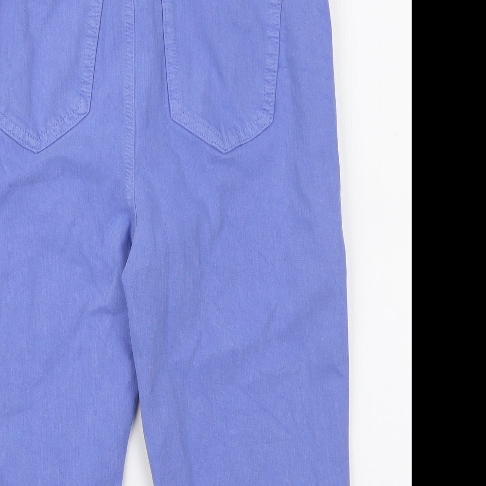 Marks and Spencer Womens Purple Cotton Bermuda Shorts Size 10 L14 in Regular Zip