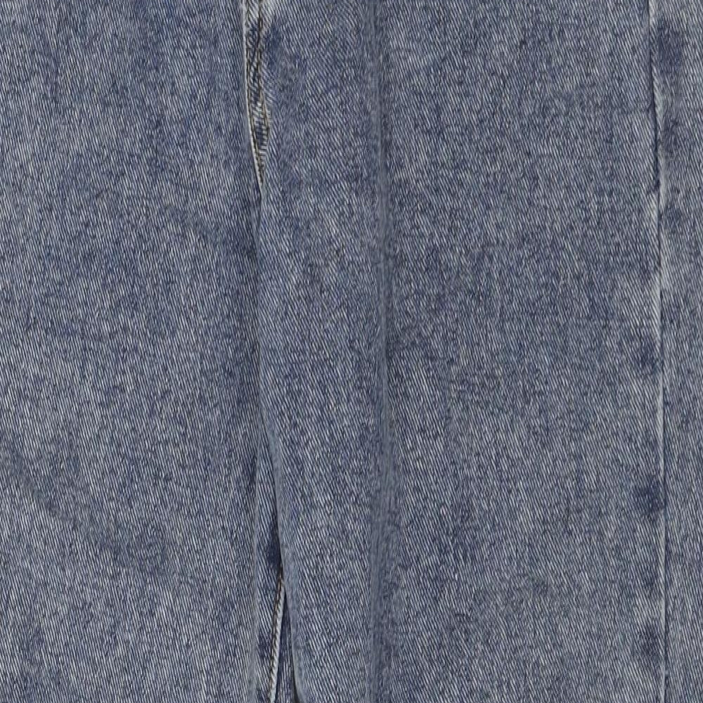 PRETTYLITTLETHING Womens Blue Polyester Boyfriend Jeans Size 8 L28 in Regular Zip