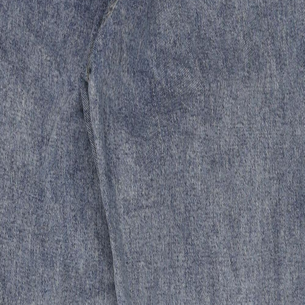 PRETTYLITTLETHING Womens Blue Polyester Boyfriend Jeans Size 8 L28 in Regular Zip