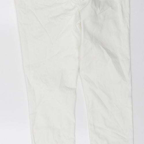 Red Herring Womens White Cotton Skinny Jeans Size 12 L25 in Regular Zip