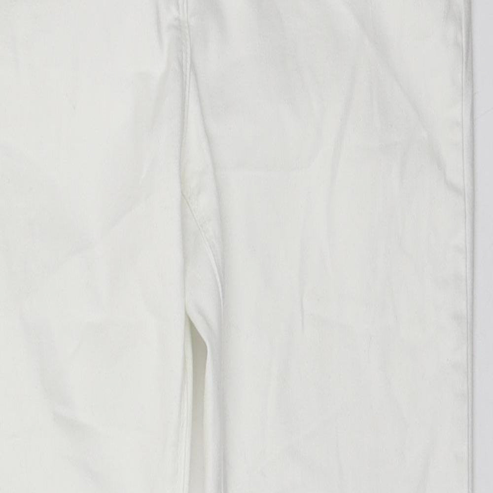 Red Herring Womens White Cotton Skinny Jeans Size 12 L25 in Regular Zip