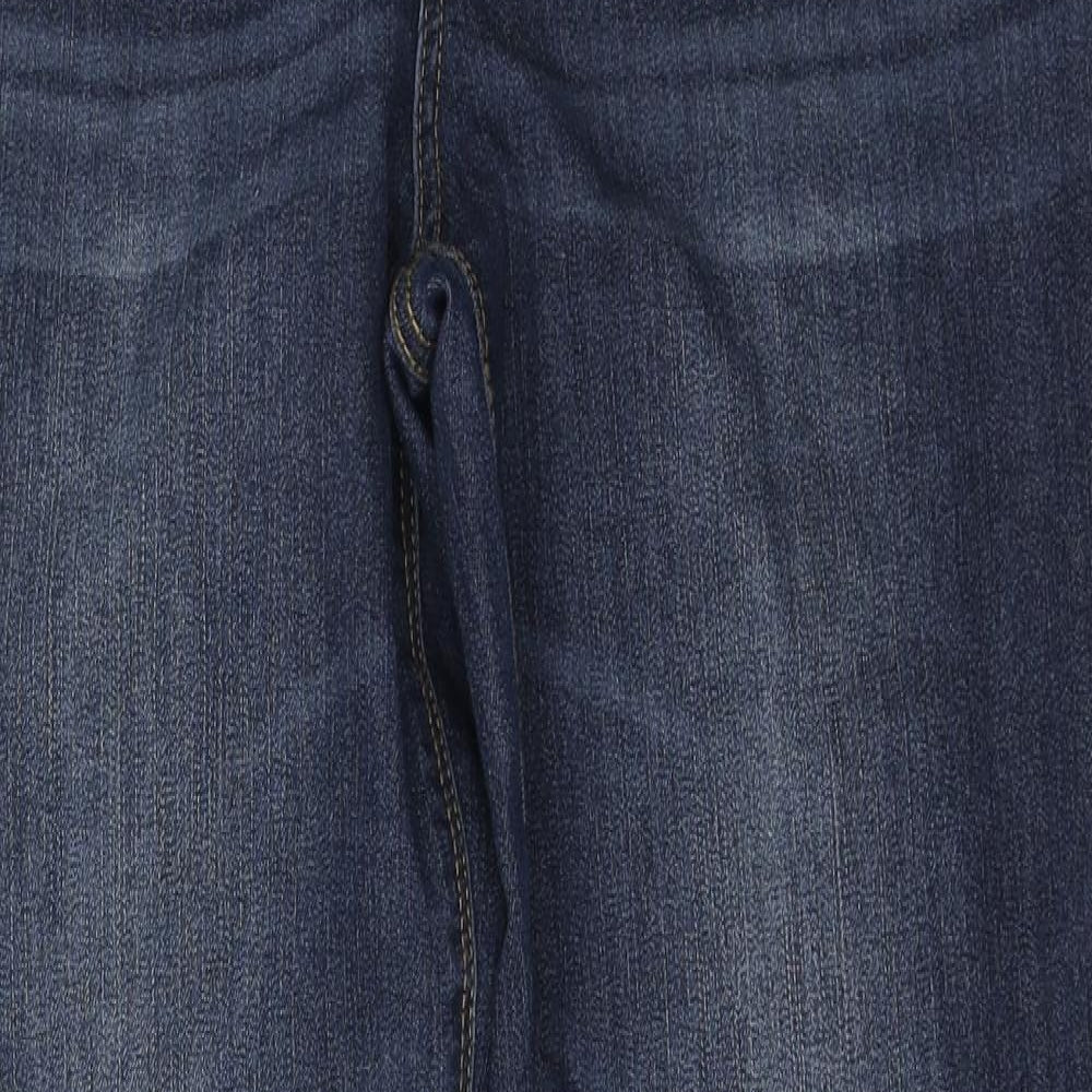 John Baner Womens Blue Cotton Tapered Jeans Size 18 L30 in Regular Zip