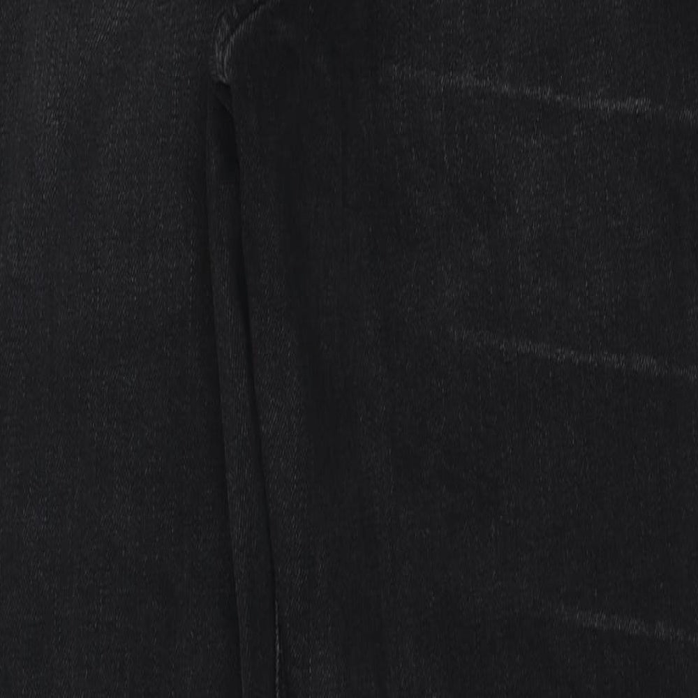 NEXT Womens Black Cotton Straight Jeans Size 12 L27 in Slim Zip