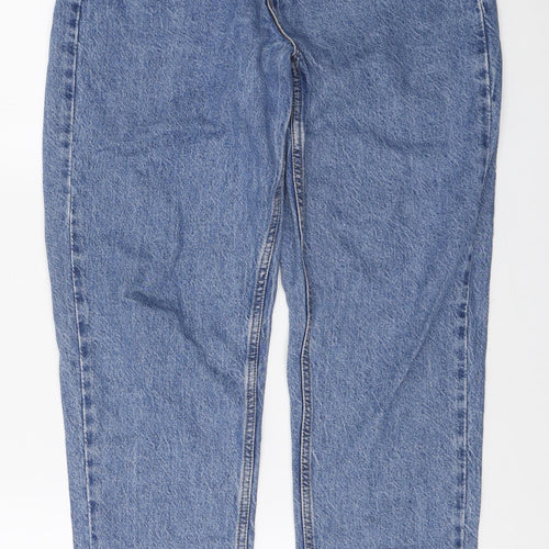 Denim & Co. Womens Blue Cotton Mom Jeans Size 10 L28 in Regular Zip