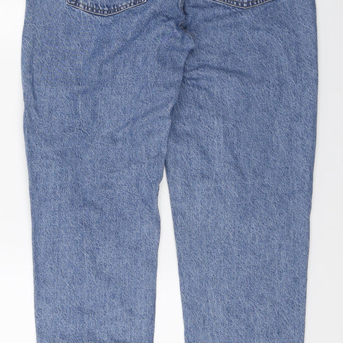 Denim & Co. Womens Blue Cotton Mom Jeans Size 10 L28 in Regular Zip