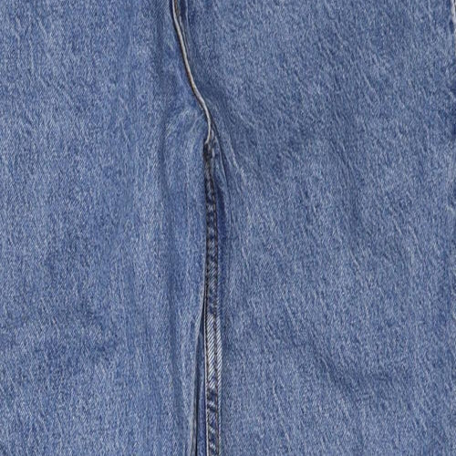 Denim & Co. Womens Blue Cotton Mom Jeans Size 10 L28 in Regular Zip