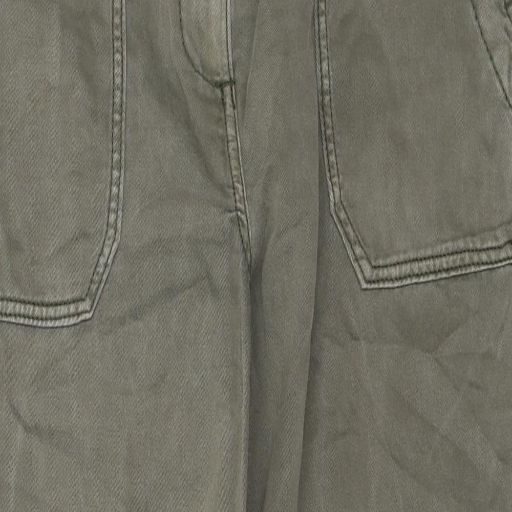NEXT Womens Green Cotton Boyfriend Jeans Size 12 L25 in Regular Zip