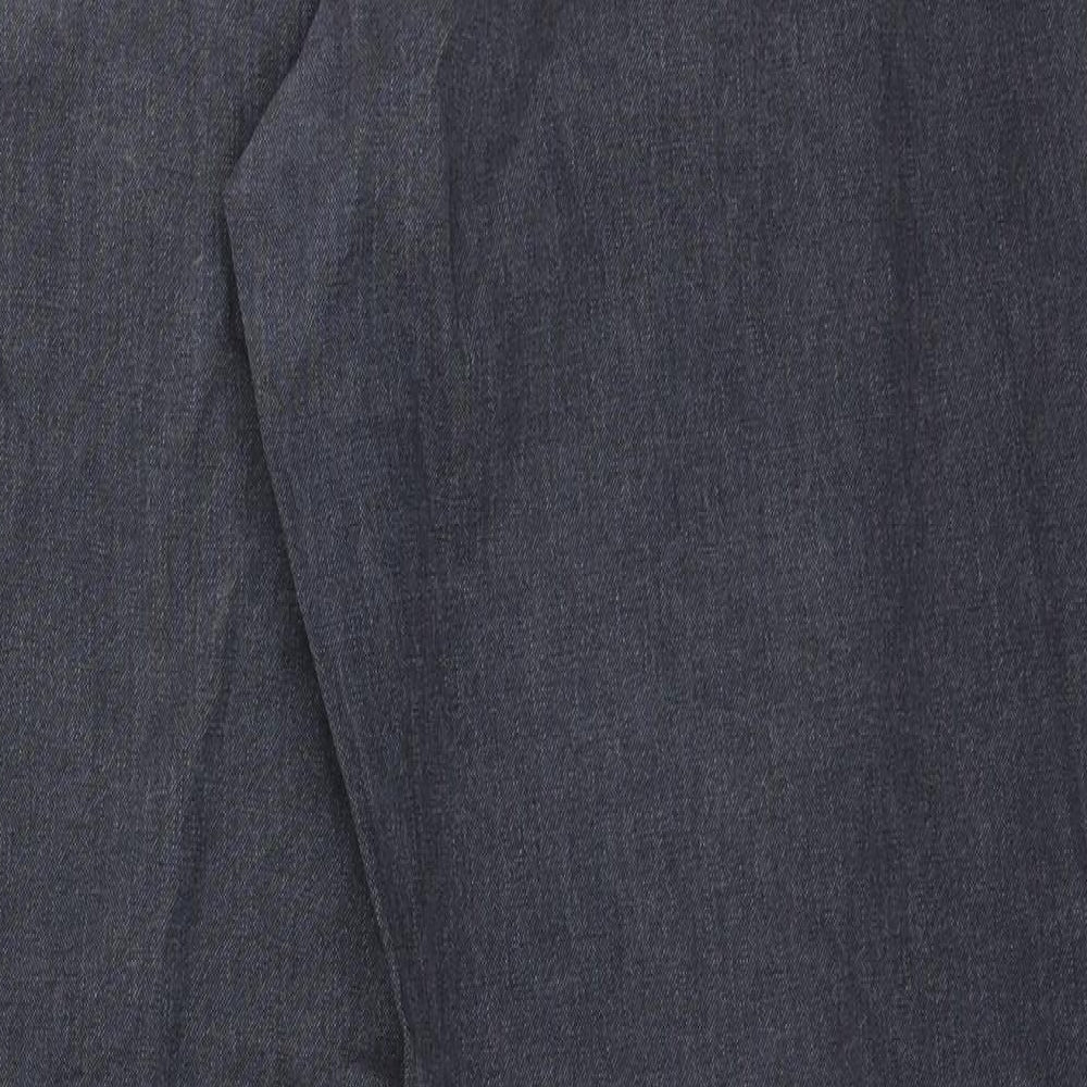 Blue Harbour Mens Grey Cotton Straight Jeans Size 36 in L31 in Regular Zip