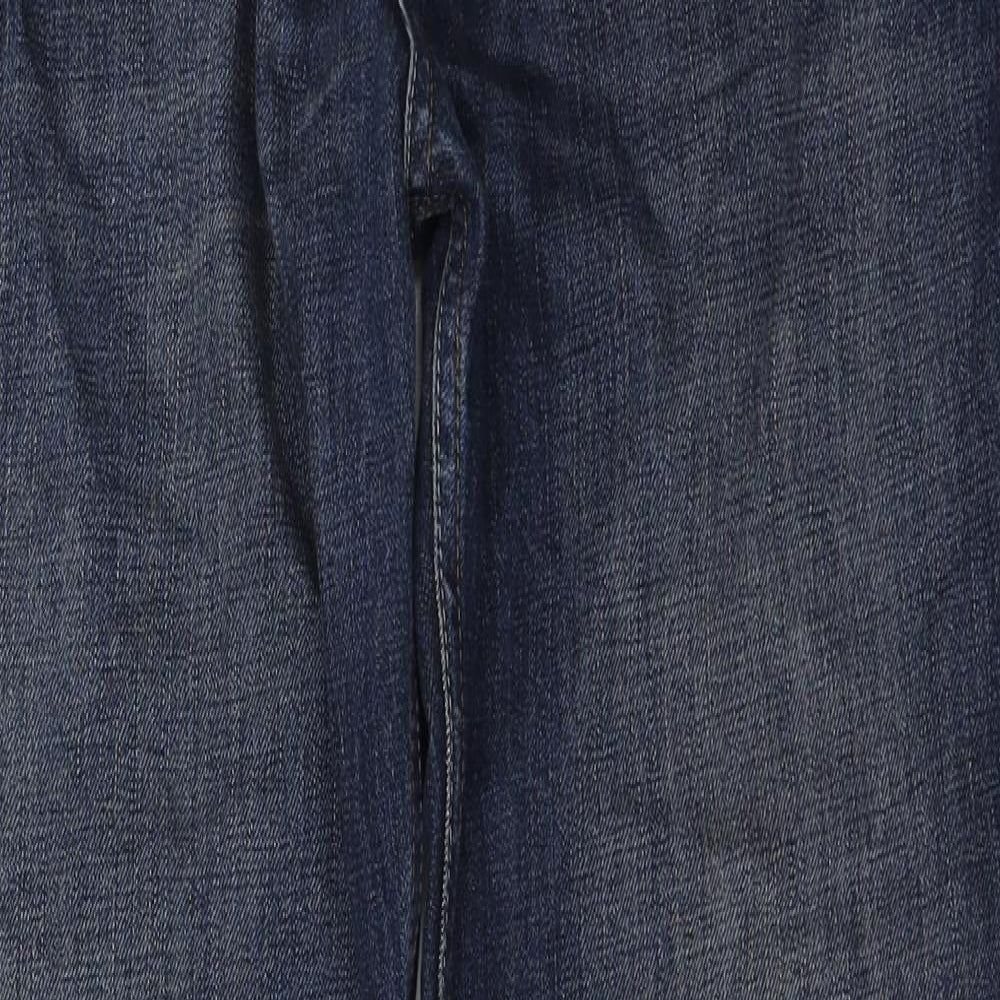 White Stuff Mens Blue Cotton Straight Jeans Size 34 in L32 in Regular Button