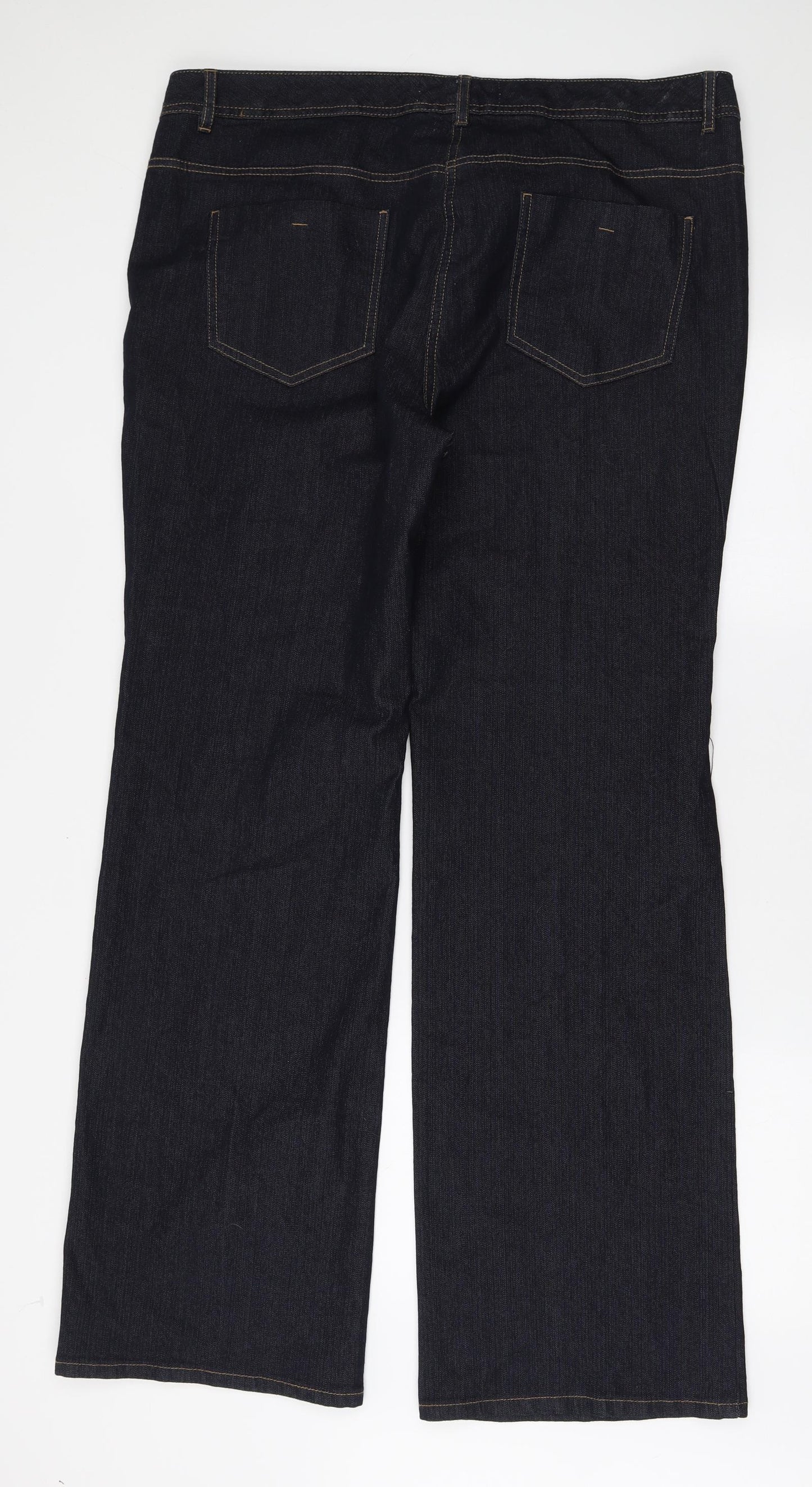 South Womens Blue Polyester Bootcut Jeans Size 20 L33 in Regular Zip