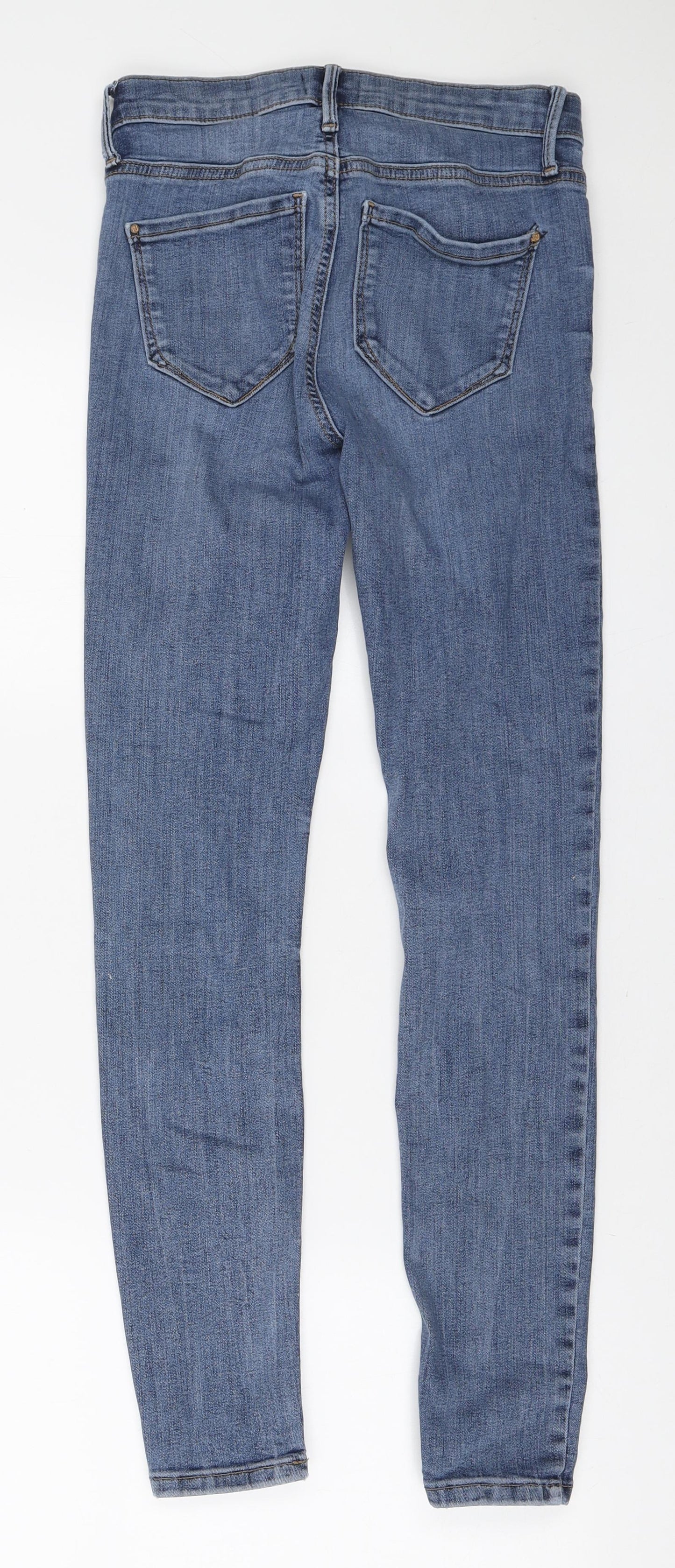 River Island Womens Blue Cotton Skinny Jeans Size 8 L27 in Regular Zip