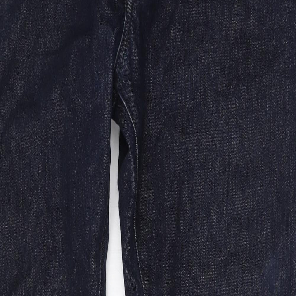 Jasper Conran Mens Blue Cotton Straight Jeans Size 32 in L30 in Regular Zip