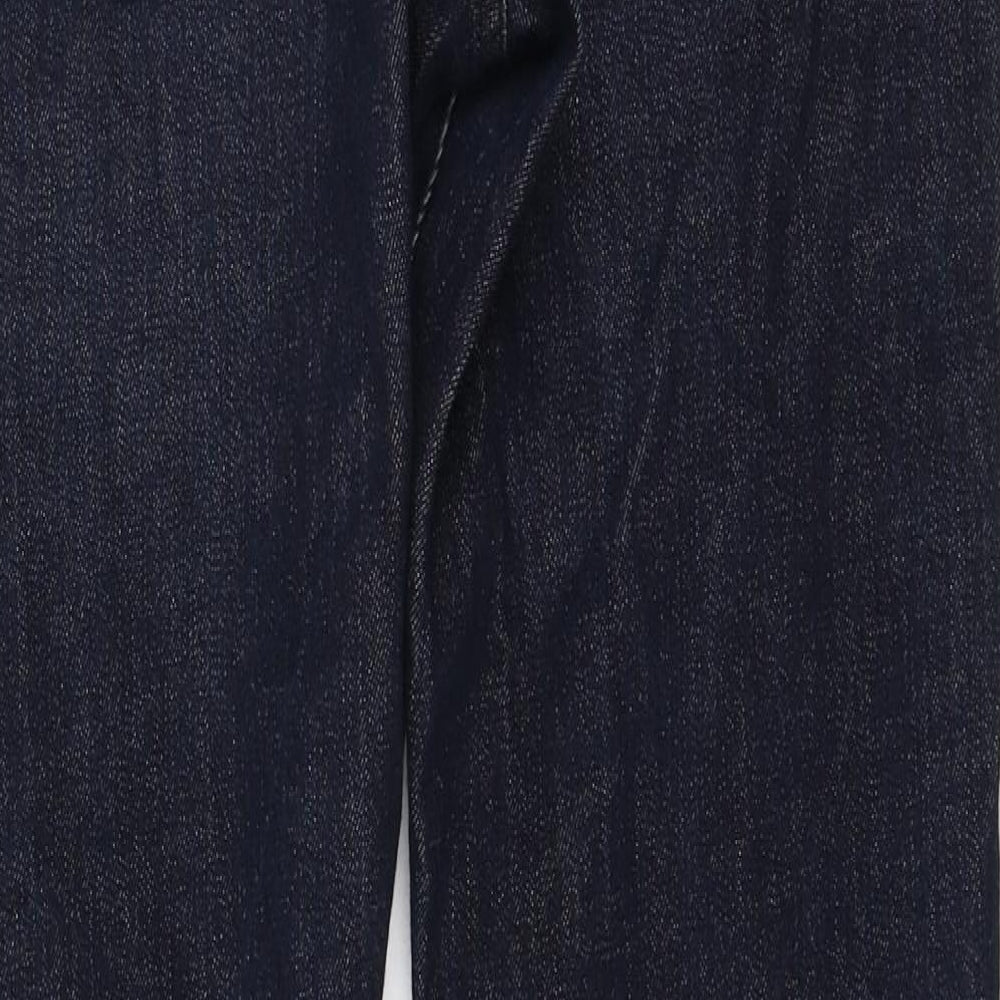 Jasper Conran Mens Blue Cotton Straight Jeans Size 32 in L30 in Regular Zip