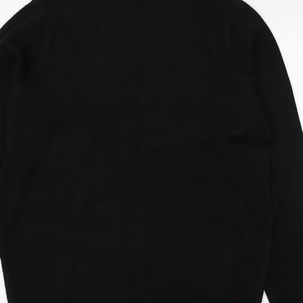 Pep&Co Womens Black Mock Neck Acrylic Pullover Jumper Size M