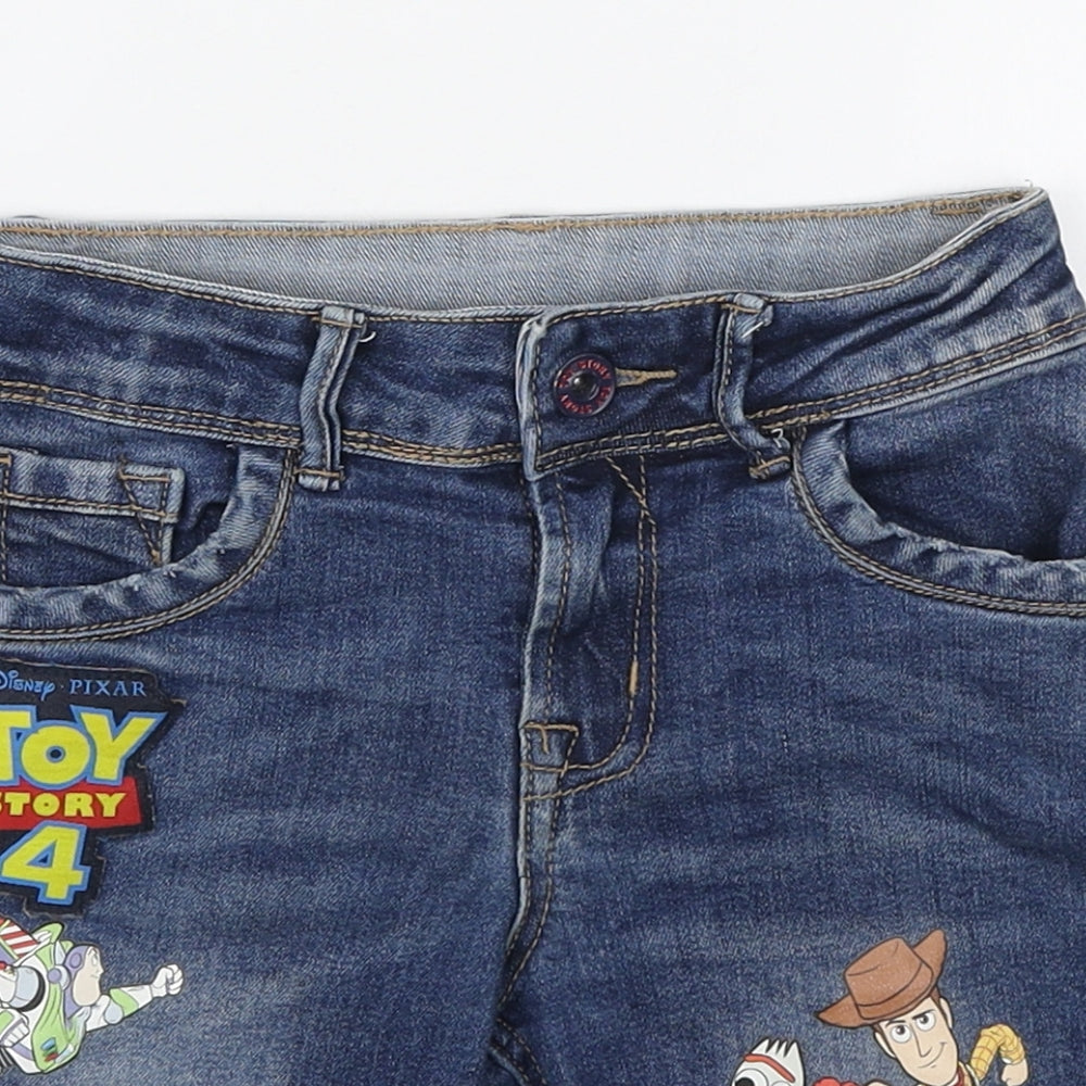 Disney Toy Story Boys Blue Cotton Bermuda Shorts Size 4-5 Years Regular Zip - Toy Story 4